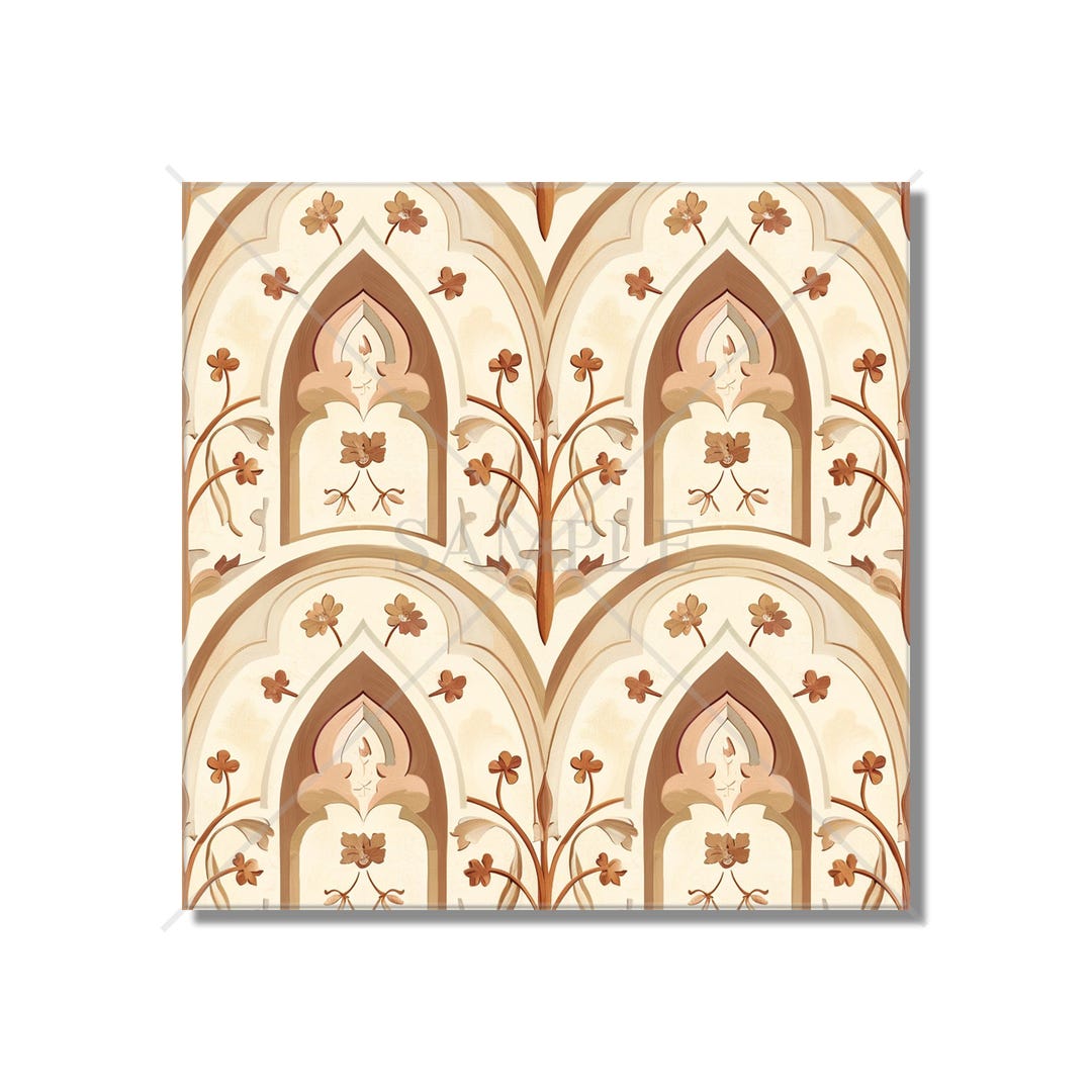 Terracotta Boho Arch Design Ceramic Tile - Vintage Tile Design ...