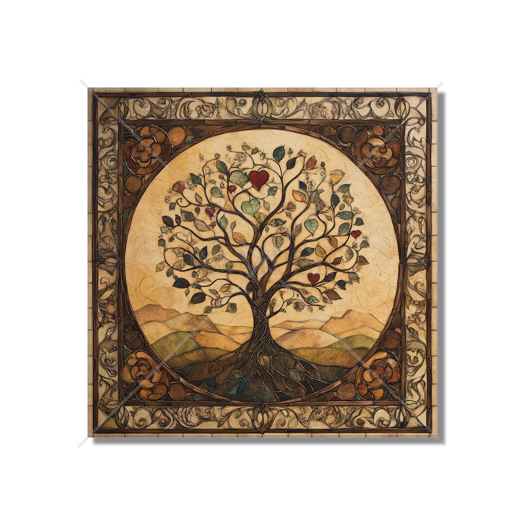 Tiling Tree Background Patterned Tree Design Ceramic Tiles - Tree Design Kitchen Accent ...