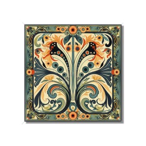Vintage Art Nouveau Design Ceramic Tile - Kitchen Backsplash Tile Bathroom Tile Antique Design Tile - Fireplace Tile - Staircase Tile