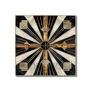 Vintage Art Deco Design Ceramic Tile Black And Gold Tones Art Deco Kitchen Backsplash Tile Art Deco Bathroom Tile - Free Shipping