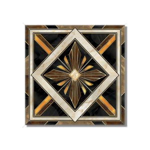 Vintage Art Deco Design Ceramic Tile Black And Gold Tones Art Deco Kitchen Backsplash Tile Art Deco Bathroom Tile - Free Shipping
