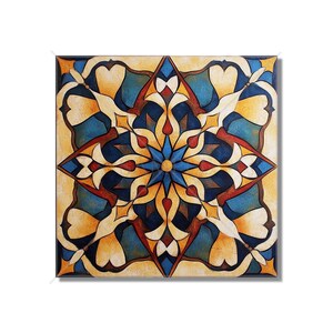 Multi Colored Ceramic Tile - Vintage Moroccan Tile Design - Unique Backsplash Tile - Bathroom Tile - Kitchen Accent Tiles - Free Shipping