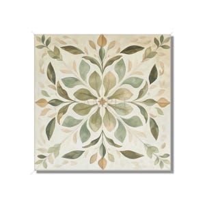 Green Beige Botanical Ceramic Tile Patterned Kitchen Backsplash Tile With Leaves Bathroom Tile Patterned Leaf Patterned Tile Free Shipping