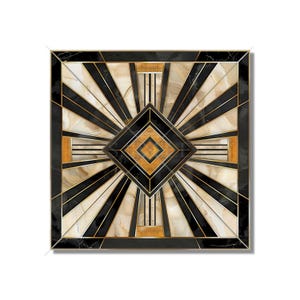 Vintage Art Deco Design Ceramic Tile Black And Gold Tones Art Deco Kitchen Backsplash Tile Art Deco Bathroom Tile - Free Shipping