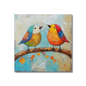 Decorative Bird Ceramic Tile - Mixed Bright Colors Design Wall Tiles - Bird Design Wall Art Tile - Colorful Bird Home Decor - Free Shipping