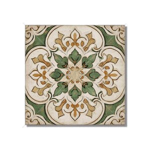 Green And Beige Ceramic Tile Vintage Aged Moroccan Tile Design - Green Kitchen Backsplash Tile - Bathroom Wall Tile - Green Patterned Tile