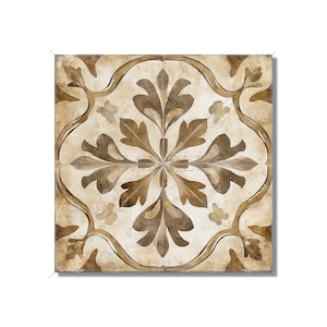 Tan Sandy Tones Ceramic Tile Unique Patterned Kitchen Backsplash Tile ...