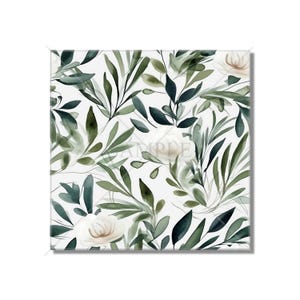 Botanical Floral Ceramic Tile - Botanical Kitchen Backsplash Tile - Botanical Bathroom Tile - Botanical Fireplace Surround Tile