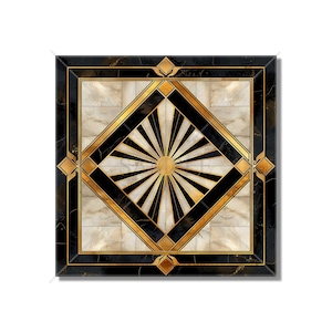 Vintage Art Deco Design Ceramic Tile Black And Gold Tones Art Deco Kitchen Backsplash Tile Art Deco Bathroom Tile - Free Shipping