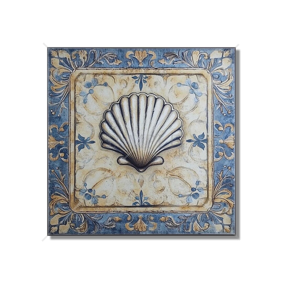 Beach Shell Design Ceramic Tile - Beach Kitchen Backsplash Tile - Beach ...