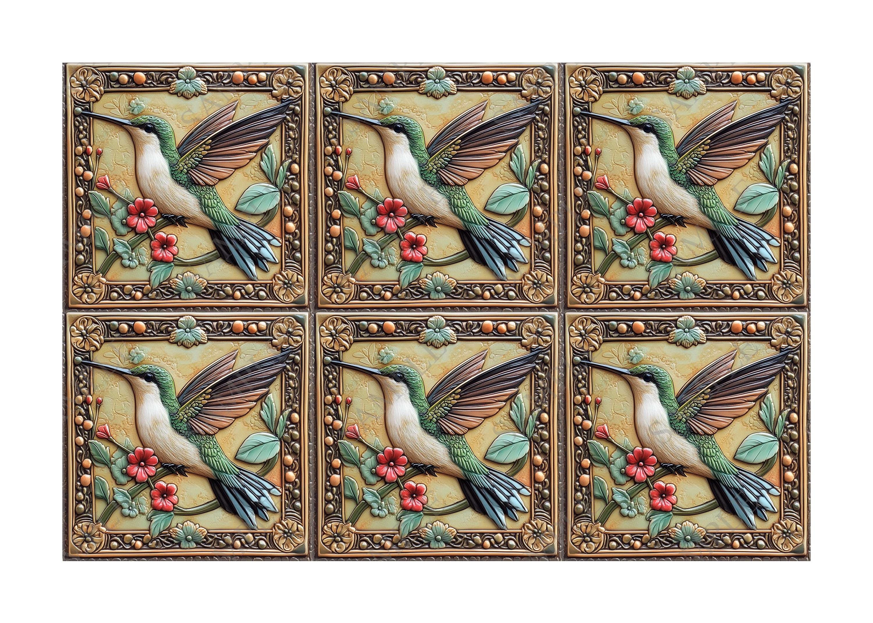 Hummingbird Tile Inlay Hummingbird Design Ceramic Tile - Ceramic Tiles With Birds ...