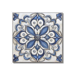 Blue Antique White Ceramic Tile - Vintage Tile Design Kitchen Backsplash Tiles Bathroom Accent Tiles Patterned Ceramic Tile Free Shipping