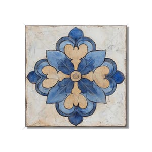 Blue And Beige Ceramic Tile - Vintage Moroccan Tile Design - Kitchen Backsplash Tile Bathroom Wall Tile Decorative Patterned Ceramic Tile