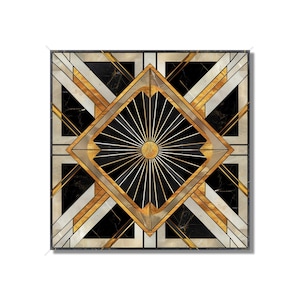 Vintage Art Deco Design Ceramic Tile Black And Gold Tones Art Deco Kitchen Backsplash Tile Art Deco Bathroom Tile - Free Shipping