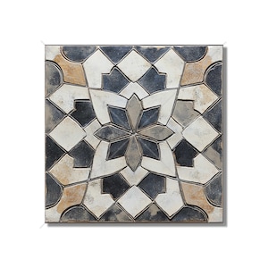 Ceramic Tile Gray Black Beige Patterned Kitchen Backsplash Tile - Bathroom Wall Accent Tiles - Decorative Accent Tiles - Free Shipping