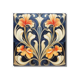 Vintage Art Nouveau Deco Design Ceramic Tile Art Nouveau Kitchen Accent Backsplash Floral Patterned Tile Art Nouveau Bathroom Free Shipping