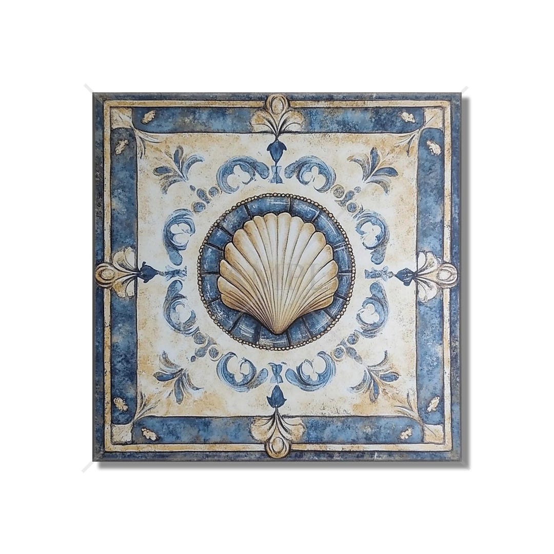 Beach Shell Design Ceramic Tile - Beach Kitchen Backsplash Tile - Beach ...