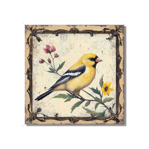 Vintage Bird Design Ceramic Tile - Ceramic Tiles With Birds - Bird Design Home Decor - Bird Mural - Tile With Animals Bird Accent Tiles