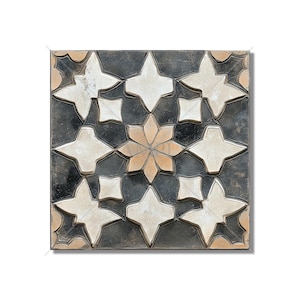 Ceramic Tile Gray Black Beige Patterned Kitchen Backsplash Tile - Bathroom Wall Accent Tiles - Decorative Accent Tiles - Free Shipping