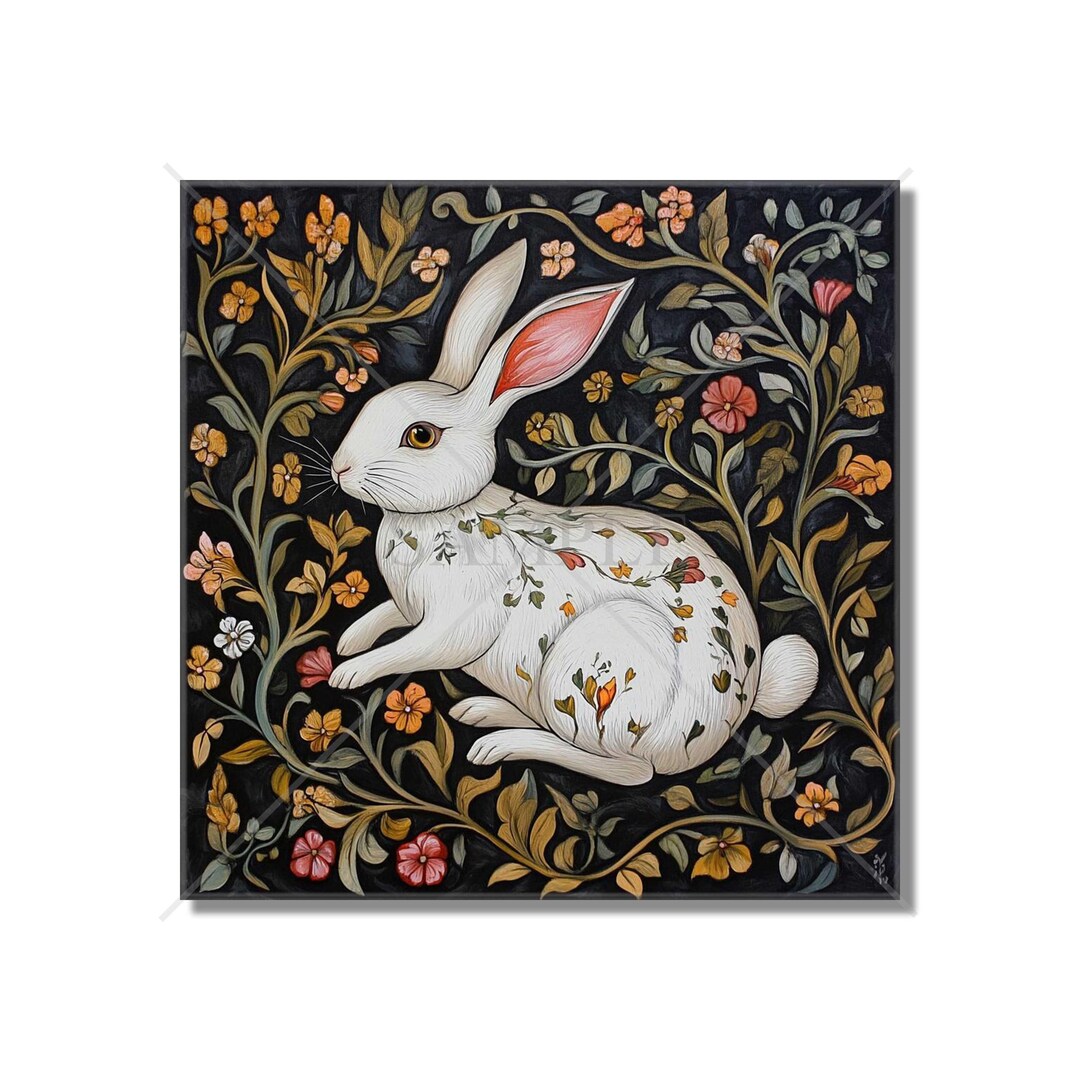 Vintage Rabbit Design Ceramic Tile - Kitchen Backsplash and Bathroom ...