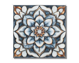 Blue And Copper Ceramic Tile Vintage Moroccan Tile Design - Kitchen Backsplash Tile Patterned Bathroom Wall Tile - Patterned Ceramic Tile