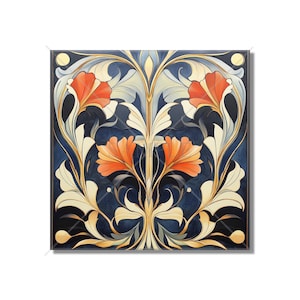 Vintage Art Nouveau Deco Design Ceramic Tile Art Nouveau Kitchen Accent Backsplash Floral Patterned Tile Art Nouveau Bathroom Free Shipping