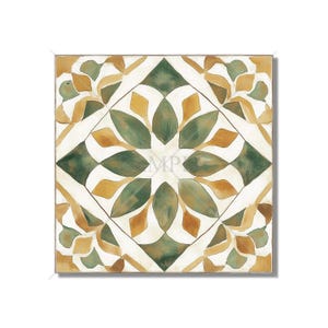 Vintage Moroccan Green Beige Ceramic Tile Patterned Kitchen Backsplash Tiles With Patterns - Backsplash Tiles In Greens And Neutrals