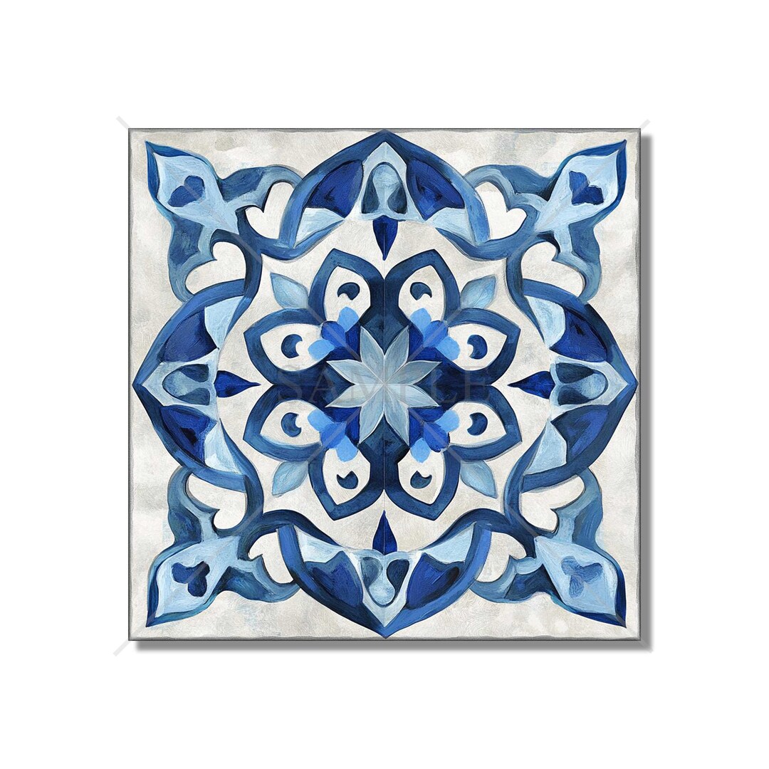 Blue Gray Ceramic Tile - Vintage Moroccan Tile Design - Kitchen ...