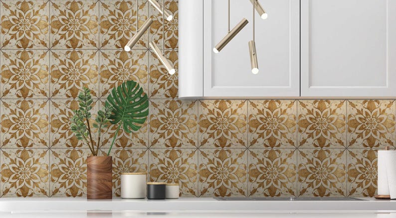 Vintage Aged Cream and Tan Ceramic Tile - Kitchen Backsplash Tile ...