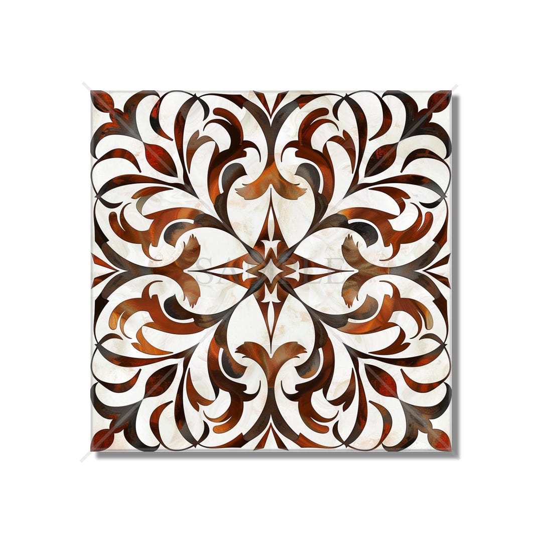 Tile Brown Lexury Pattern Copper Brown Patterned Ceramic Tile Vintage Moroccan Tile Design ...