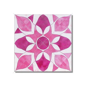 Bright Pink Ceramic Tile - Pink Kitchen Backsplash Tile - Unique Bright Pink Bathroom Tile - Decorative Ceramic Tile - Pink Fireplace Tile