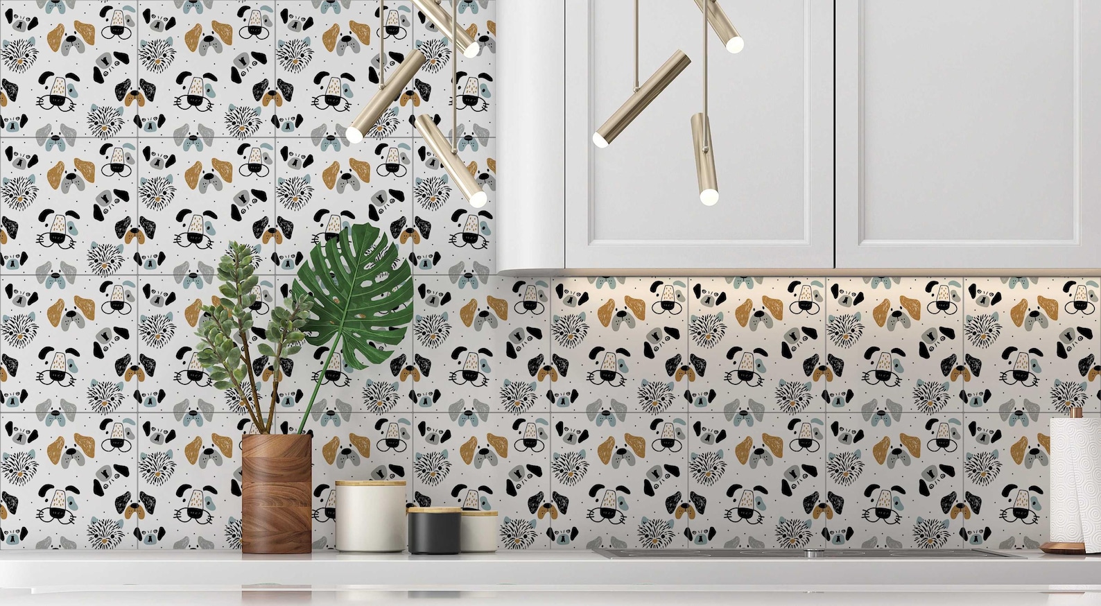Dog Fun Tile Dogs Design Ceramic Tile Patterned Ceramic Tile - Kitchen Backsplash ...