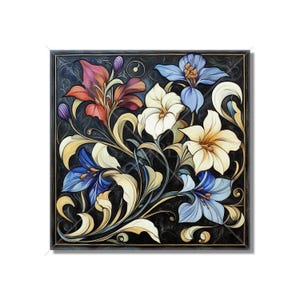 Ceramic Tile Vintage Art Nouveau Flower Design Art Nouveau Kitchen Backsplash Tiles Floral Tile Multi Colored Accent Tiles Free Shipping