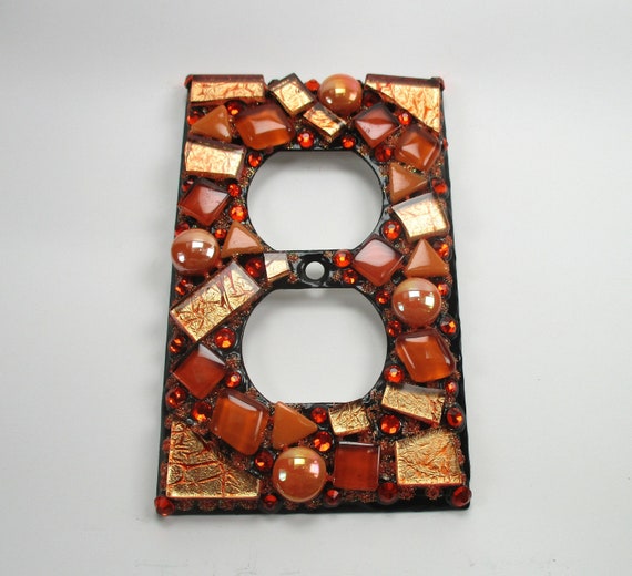 COPPER BRONZE TILES LooK IRISH KNOT WALL LIGHT SWITCH OUTLET PLATE KITCHEN DECOR