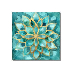 Ceramic Tile Turquoise Blue Green Teal Design - Kitchen Backsplash Tile - Blue Green Bathroom Tile - Unique Tile Backsplash - Free Shipping