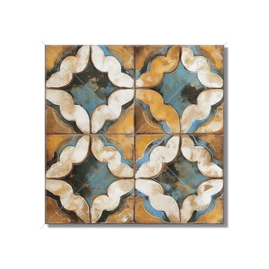 Tan Blue White Ceramic Tile - Vintage Moroccan Tile Design - Kitchen Backsplash Tile Decorative Bathroom Wall Tile - Patterned Ceramic Tile