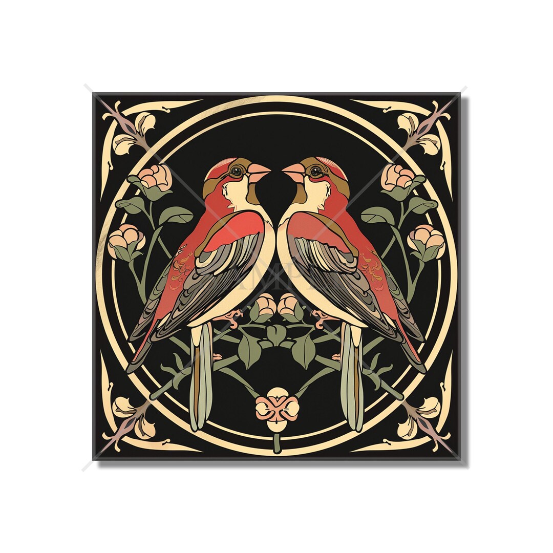 Bird Design Ceramic Tile Unique Bird Design Kitchen Accent Tile ...
