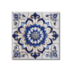 Blue Antique White Ceramic Tile - Vintage Tile Design Kitchen Backsplash Tiles Bathroom Accent Tiles Patterned Ceramic Tile Free Shipping