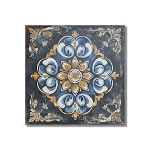 Dark Blue Ceramic Tile Vintage French Design Kitchen Backsplash Tile - Dark Blue Bathroom Wall Tiles - Patterned Decorative Fireplace Tiles