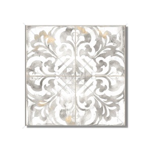 Gray Beige White Ceramic Tile - Vintage Moroccan Tile Design - Kitchen Backsplash Tile Bathroom Wall Tile Patterned Patterned Ceramic Tile