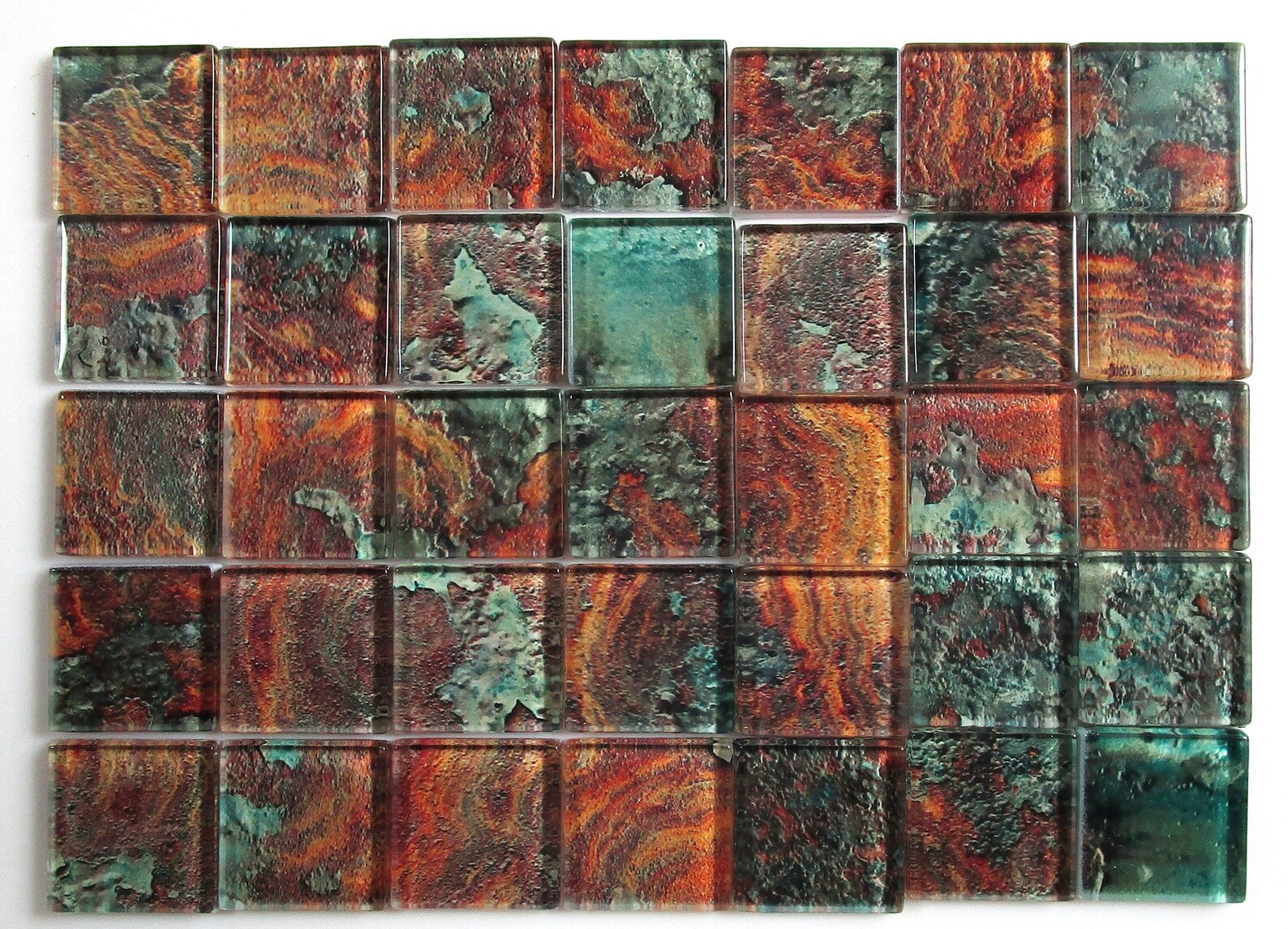 Glass Mosaic Tiles Rustic Copper Design Glass Mosaic Tiles - Etsy