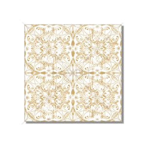Tan And White Ceramic Tile - Vintage French Floral Tile Design - Unique Kitchen Backsplash Tile Unique Bathroom Tile Patterned Ceramic Tile