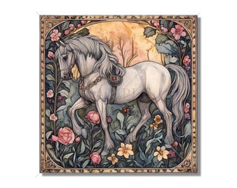 Horse Design Ceramic Tile - Patterned Horse Ceramic Tiles - Animal Design Tiles - Horse Design Home Decor - Horse Mural -