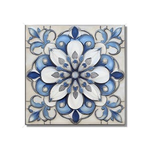 Blue Antique White Ceramic Tile - Vintage Tile Design Kitchen Backsplash Tiles Bathroom Accent Tiles Patterned Ceramic Tile Free Shipping