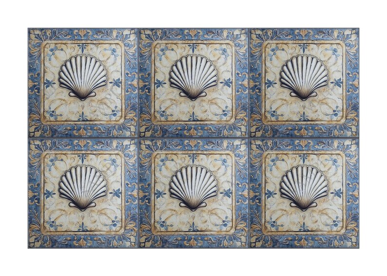 Beach Shell Design Ceramic Tile - Beach Kitchen Backsplash Tile - Beach ...