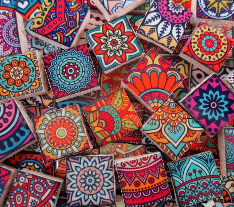 Ceramic Mosaic Tiles Moroccan Boho Tile Medallions Image 0