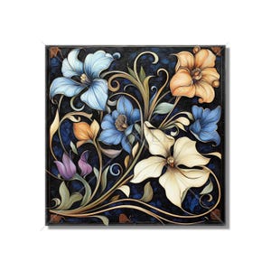 Ceramic Tile Vintage Art Nouveau Flower Design Art Nouveau Kitchen Backsplash Tiles Floral Tile Multi Colored Accent Tiles Free Shipping
