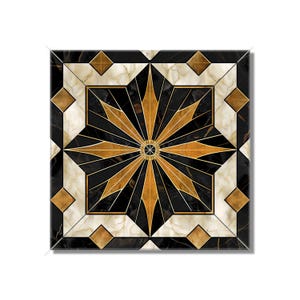 Vintage Art Deco Design Ceramic Tile Black And Gold Tones Art Deco Kitchen Backsplash Tile Art Deco Bathroom Tile - Free Shipping