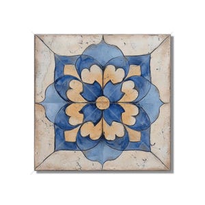 Blue And Beige Ceramic Tile - Vintage Moroccan Tile Design - Kitchen Backsplash Tile Bathroom Wall Tile Decorative Patterned Ceramic Tile