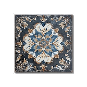Dark Blue Ceramic Tile Vintage French Design Kitchen Backsplash Tile - Dark Blue Bathroom Wall Tiles - Patterned Decorative Fireplace Tiles